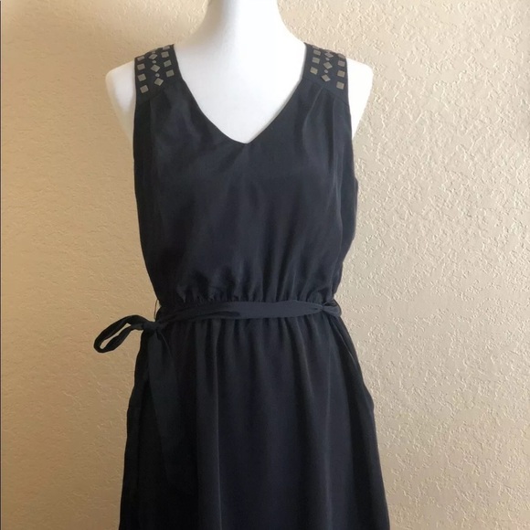 Studio Y Black V Neck Studded Mini Dress Size M - Picture 7 of 7